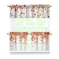 thumbnail image 1 of Fall Kitchen Curtains 24 Inch Short - 3 Panel Set, Autumn Harvest Print, Rod Pocket Window Treatment for Thanksgiving, Farmhouse, Cafe, Living Room - Machine Washable, 1 of 6
