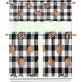 thumbnail image 1 of Fall Kitchen Curtains 3 Panel Set Plaid Black Pumpkin Autumn Kitchens Decor Falls Curtain and Valances Set Thanksgiving Fall Window Curtains Autumn Themed, 1 of 6