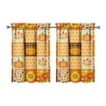 thumbnail image 1 of Fall Kitchen Curtains 36 Inch Short - 2 Panel Set, Autumn Harvest Print, Rod Pocket Window Treatment for Thanksgiving, Farmhouse, Cafe, Living Room - Machine Washable, 1 of 4