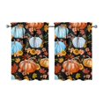 thumbnail image 1 of Fall Kitchen Curtains 36 Inch Short - 2 Panel Set, Autumn Harvest Print, Rod Pocket Window Treatment for Thanksgiving, Farmhouse, Cafe, Living Room - Machine Washable, 1 of 4