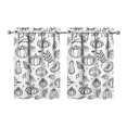 thumbnail image 1 of Fall Kitchen Curtains 36 Inch Short - 2 Panel Set, Autumn Harvest Print, Rod Pocket Window Treatment for Thanksgiving, Farmhouse, Cafe, Living Room - Machine Washable, 1 of 4