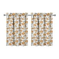 thumbnail image 1 of Fall Kitchen Curtains 36 Inch Short - 2 Panel Set, Autumn Harvest Print, Rod Pocket Window Treatment for Thanksgiving, Farmhouse, Cafe, Living Room - Machine Washable, 1 of 4