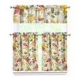 thumbnail image 1 of Fall Kitchen Curtains 36 Inch Short - 3 Panel Set, Autumn Harvest Print, Rod Pocket Window Treatment for Thanksgiving, Farmhouse, Cafe, Living Room - Machine Washable, 1 of 6