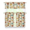 thumbnail image 1 of Fall Kitchen Curtains 36 Inch Short - 3 Panel Set, Autumn Harvest Print, Rod Pocket Window Treatment for Thanksgiving, Farmhouse, Cafe, Living Room - Machine Washable, 1 of 6
