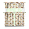 thumbnail image 1 of Fall Kitchen Curtains 36 Inch Short - 3 Panel Set, Autumn Harvest Print, Rod Pocket Window Treatment for Thanksgiving, Farmhouse, Cafe, Living Room - Machine Washable, 1 of 6