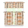 thumbnail image 1 of Fall Kitchen Curtains 36 Inch Short - 3 Panel Set, Autumn Harvest Print, Rod Pocket Window Treatment for Thanksgiving, Farmhouse, Cafe, Living Room - Machine Washable, 1 of 6