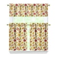 thumbnail image 1 of Fall Kitchen Curtains 36 Inch Short - 3 Panel Set, Autumn Harvest Print, Rod Pocket Window Treatment for Thanksgiving, Farmhouse, Cafe, Living Room - Machine Washable, 1 of 6