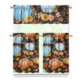 thumbnail image 1 of Fall Kitchen Curtains 36 Inch Short - 3 Panel Set, Autumn Harvest Print, Rod Pocket Window Treatment for Thanksgiving, Farmhouse, Cafe, Living Room - Machine Washable, 1 of 6