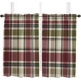 thumbnail image 1 of Fall Kitchen Curtains 54 Inches Long, Pink Green Rustic Buffalo Plaid Vintage Autumn Rod Pocket Window Curtains Panels for Bedroom, Light Filtering Treatment Curtains Drapes 42''''x54'''', 1 of 5