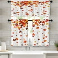 thumbnail image 1 of Fall Kitchen Curtains Autumn Window Curtains and Valances Set 24 Inch, Beautiful Falling Maple Leaves Short Tier Curtain, Orange Modern Small Kitchen Decor, 1 of 6