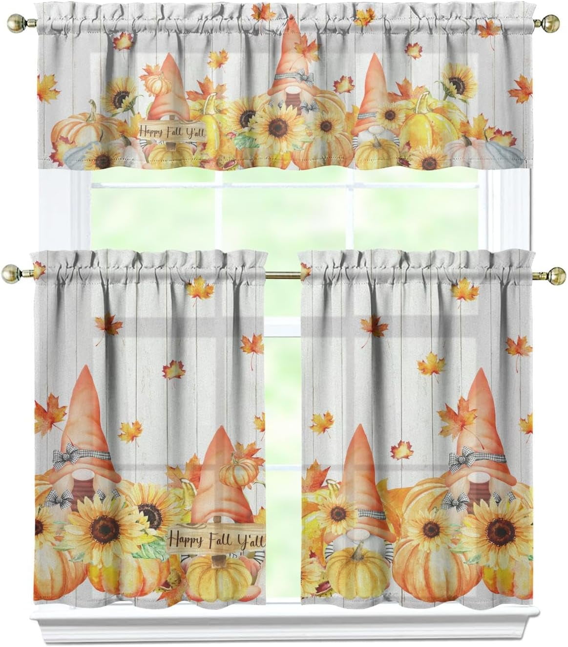 Fall Kitchen Curtains, Fall Decorations for Home, Thanksgiving Fall ...