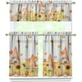 thumbnail image 1 of Fall Kitchen Curtains, Fall Decorations for Home, Thanksgiving Fall Kitchen Valances Rod Pocket Autumn Window Curtains Tier and Valance Set Fall Decor, 54" x 18" Valance, 27" x 36" Tier, 3 Panel Set, 1 of 6