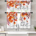 thumbnail image 1 of Fall Kitchen Curtains Orange Leaves Window Curtains Valance and Tier Set 36 Inch, Autumn Maple Leaf Rod Pocket Short Tier Curtain for Room, Watercolor Small Cafe Kitchen Decor, 1 of 6