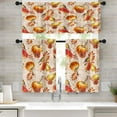 thumbnail image 1 of Fall Kitchen Curtains Pumpkin Birds Window Curtains Valance and Tier Set 36 Inch, Autumn Vintage Rod Pocket Short Tier Curtain for Room, Orange Thanksgiving Small Cafe Kitchen Decor, 1 of 6