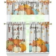 thumbnail image 1 of Fall Kitchen Curtains, Thanksgiving Fall Window Curtains Tier and Valance Set Fall Decorations for Home, Autumn Kitchen Valances Rod Pocket Fall Decor, 54" x 18" Valance, 27" x 36" Tier, 3 Panel Set, 1 of 6