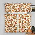 thumbnail image 1 of Fall Kitchen Curtains Valances and Tiers 3 Piece Set,Thanksgiving Football with Maple Leaves Rod Pocket Short Kitchen Tier Curtain Over Sink Window,Farmhouse Cafe Curtains for Autumn Decor 36 Inch, 1 of 6