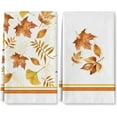 thumbnail image 1 of Fall Kitchen Dish Towel 18 x 26 Inch Autumn Leaves Tea Towel Rustic Maple Leaves Dishcloth Farmhouse Hand Drying Cloth Towel for Holiday Kitchen Cooking Baking, 2 Pack, 1 of 1