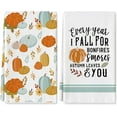 thumbnail image 1 of Fall Kitchen Dish Towel 18 x 26 Inch Autumn Pumpkins Tea Towels Rustic Vintage Fall Harvest Dishcloth Hand Drying Cloth Towel for Holiday Kitchen Cooking Baking, Set of 2, 1 of 6