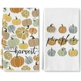 thumbnail image 1 of Fall Kitchen Dish Towel 18 x 26 Inch Happy Harvest Pumpkin Tea Towel Colorful Autumn Dishcloth Rustic Farmhouse Hand Drying Cloth Towel for Kitchen Cooking Baking, 2 Pack, 1 of 6