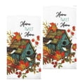 thumbnail image 1 of Fall Kitchen Dishtowels Bird Birdhouse Dual Sided Multi-Color Towels KayDee, 1 of 7