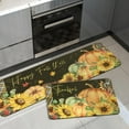 thumbnail image 1 of Fall Kitchen Mat Pumpkin Sunflower Kitchen Mats for Floor Runner Rug Set of 2 Non Slip with Rubber Backing, Plank Washable Carpet for Hallways, Sink, Laundry Room, 17x30 + 17x47 in, 1 of 6
