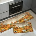 thumbnail image 1 of Fall Kitchen Mat Pumpkin Sunflower Kitchen Mats for Floor Runner Rug Set of 2 Non Slip with Rubber Backing, Plank Washable Carpet for Hallways, Sink, Laundry Room, 17x30 + 17x47 in, 1 of 6
