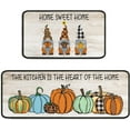 thumbnail image 1 of Fall Kitchen Mat Set 2Pcs Home Sweet Home Gnome Pumpkin Non Slip Kitchen Floor Rug and Mat Waterproof Kitchen Standing Area Mat for Thanksgiving Farmhouse Doormat Decor 17"x47"+17"x30", 1 of 1