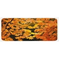 thumbnail image 1 of Fall Kitchen Mat, Vibrant Leaves of Autumn Maple Tree Branches with Sunbeams Seasonal Nature, Plush Decorative Kitchen Mat with Non Slip Backing, 47" X 19", Orange Yellow Brown, by Ambesonne, 1 of 1