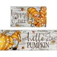 thumbnail image 1 of Fall Kitchen Rugs Set of 2,Pumpkin Gnomes Leaf Thanksgiving Floor Mats and Rugs Non Skid Washable for Kitchen Home Decor,Fall Farmhouse Decorations and Accessories (17"x47"+17"x30"), 1 of 6