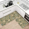 thumbnail image 1 of Fall Kitchen Rugs Set of 2,Pumpkin and Maple Leaf Autumn Thanksgiving Farmhouse Floor Mats and Rugs Non Skid Washable for Kitchen Home Decor (Blue 17"x47"+17"x30"), 1 of 5