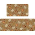 thumbnail image 1 of Fall Kitchen Rugs Set of 2,Pumpkin and Maple Leaf Autumn Thanksgiving Farmhouse Floor Mats and Rugs Non Skid Washable for Kitchen Home Decor (Blue 17"x47"+17"x30"), 1 of 6