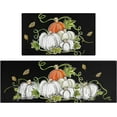 thumbnail image 1 of Fall Kitchen Rugs Set of 2,White Pumpkin Leaf Harvest Thanksgiving Floor Mats and Rugs Non Skid Washable for Kitchen Home Decor,Fall Farmhouse Decorations and Accessories (17"x47"+17"x30"), 1 of 6