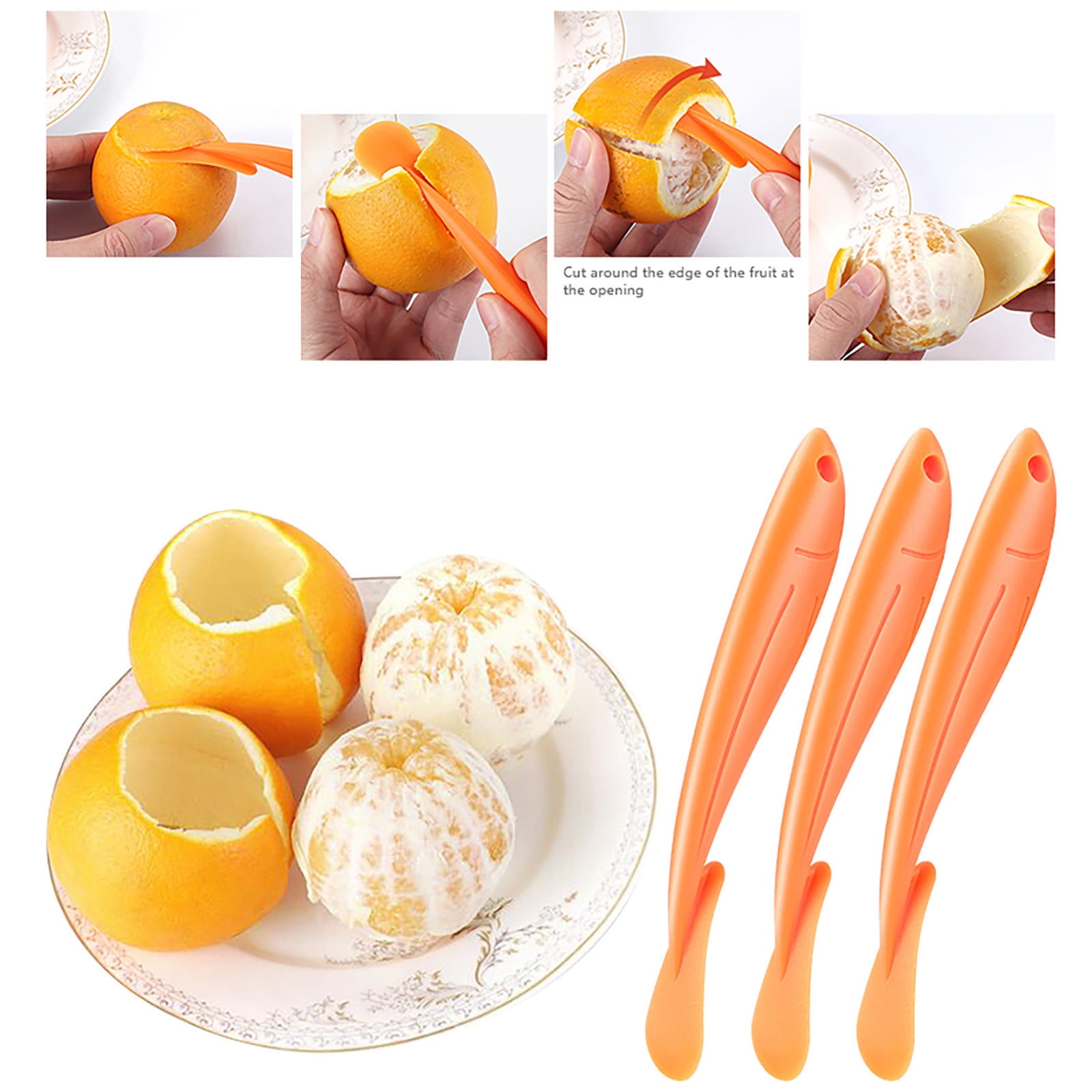 Kitchen Tools Orange Fall Kitchen Tools Orange Peelers Humanized Design Curved Handle Fruit ...