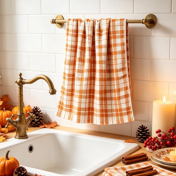 Fall Kitchen Towels, 16x27.5Inch Fall Bath Towels, Autumn Thanksgiving Decoration Decorative Pumpkin Bathroom Hand Towel Decorfor Home Guest Room Hotel Gym Spa