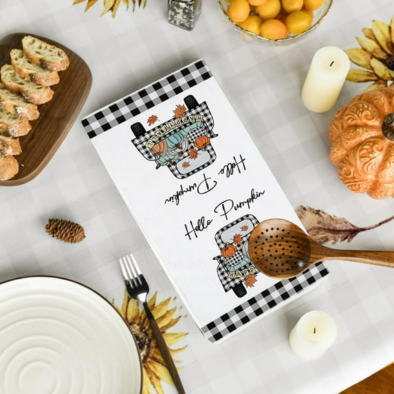 Fall Kitchen Towels Pumpkin Kitchen Towels Dish Towels Farmhouse Decoration Hand Towels Maple Leaves Pumpkin Towels Thanksgiving Decoration Hand Towels