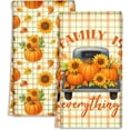 thumbnail image 1 of Fall Kitchen Towels Set of 2 - Fall Kitchen Dish Towels 18x26 Inches Decorative Autumn Themed Towel for Thanksgiving Harvest, Absorbent Hand Towel with Hanging Loop, Oil Pumpkin, 1 of 6
