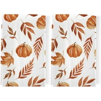 Fall Kitchen Towels Set of 2, Fall Leaves Pumpkin Dish Towels 18x26 Inch, Farmhouse Autumn Thanksgiving Harvest Festival Decorations and Supplies for Home