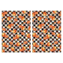 Fall Kitchen Towels Set of 2-Pumpkin & Maple Leaf Printed Tea Towels(18x26 inch)-Absorbent Cotton Home Decor for Thanksgiving,Housewarming Gifts.