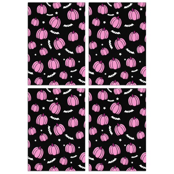 Fall Kitchen Towels Set of 4, Maple Leaves and Pumpkins, Absorbent Soft Bar Towels, Decorative for Farmhouse Kitchen