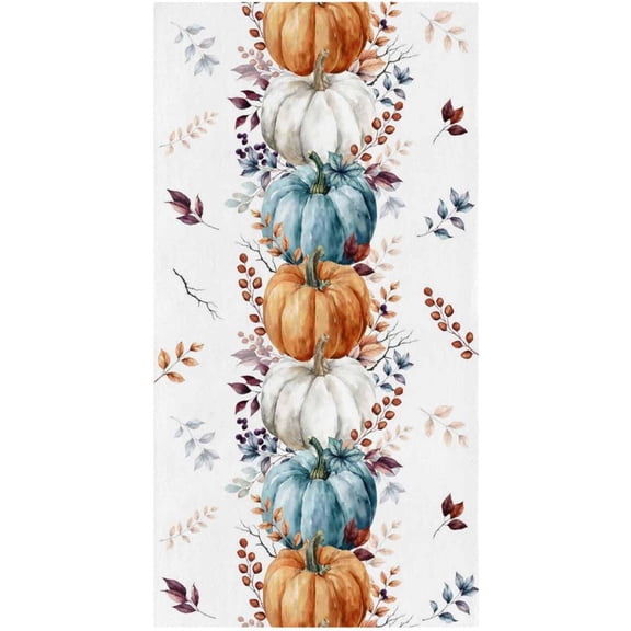 Fall Kitchen Towels Thanksgiving Sage Green Pumpkin Dish Towels and Dishcloths Sets Decorative Tea Towel Autumn Eucalyptus Leaves Absorbent Hand Towels for Kitchen Drying Bathroom 16x24in