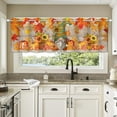thumbnail image 1 of Fall Kitchen Valances for Windows, Fall Pumpkins Kitchen Curtains Valances 54”x18”, Fall Gnomes Kitchen Decor, Autumn Maple Leaves Valance Curtain Window Treatment Tiers for Living Room Bedroom, 1 of 6