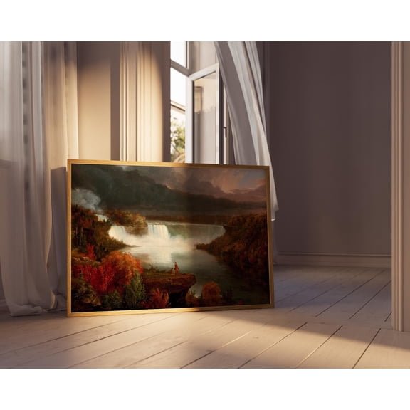 Fall Landscape Wall Art Vintage Autumn Lake Rustic Fall Lake Landscape Print Moody Autumn Home Decor Print Wall Art