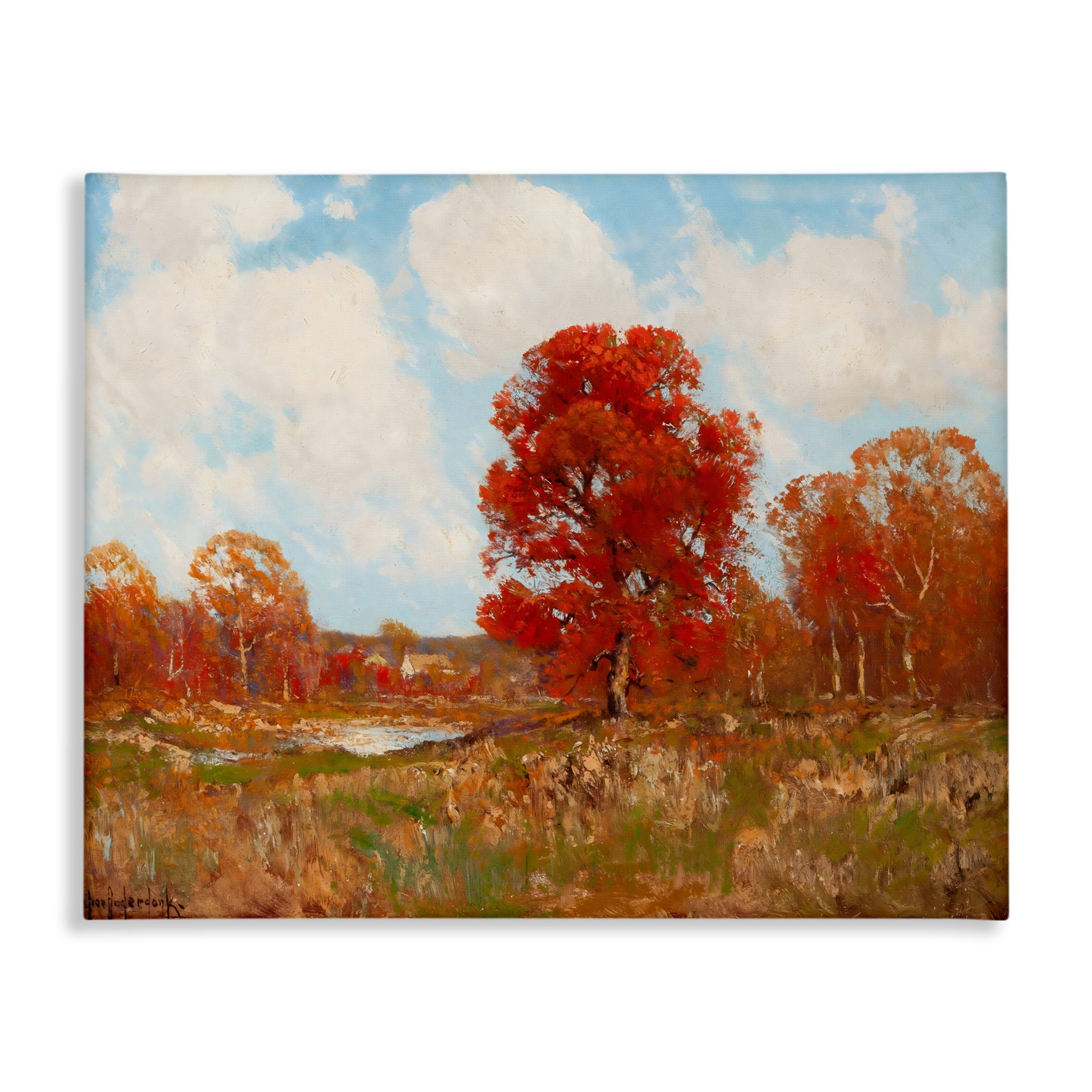 Fall Landscape with Red Foliage Canvas Wall Art, design by Arlington Prints