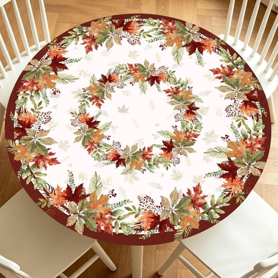 Fall Leaf Autumn Harvest Maple Leaves Bordered Thanksgiving 40"-44 ...