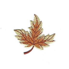 Fall Leaf - Burnt Orange - Iron on Applique - Embroidered Patch