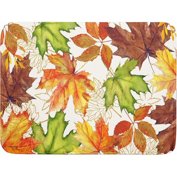 Fall Leaf Dish Drying Mat for Kitchen Counter ch Autumn Harvest Thanksgiving Maple Leaves Absorbent Reversible Microfiber Drainer Rack Mats Countertops Protector -
