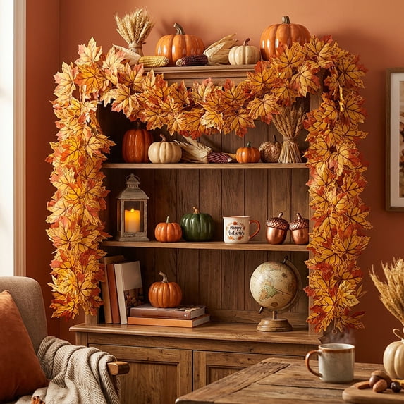 Fall Leaf Garland Fall Decorations For Home Fall Decor Autumn Decorations Autumn Garland Fall Outdoor Decorations Fake Fall Leaves Fall Garland Leaves Decor Fall Leaves