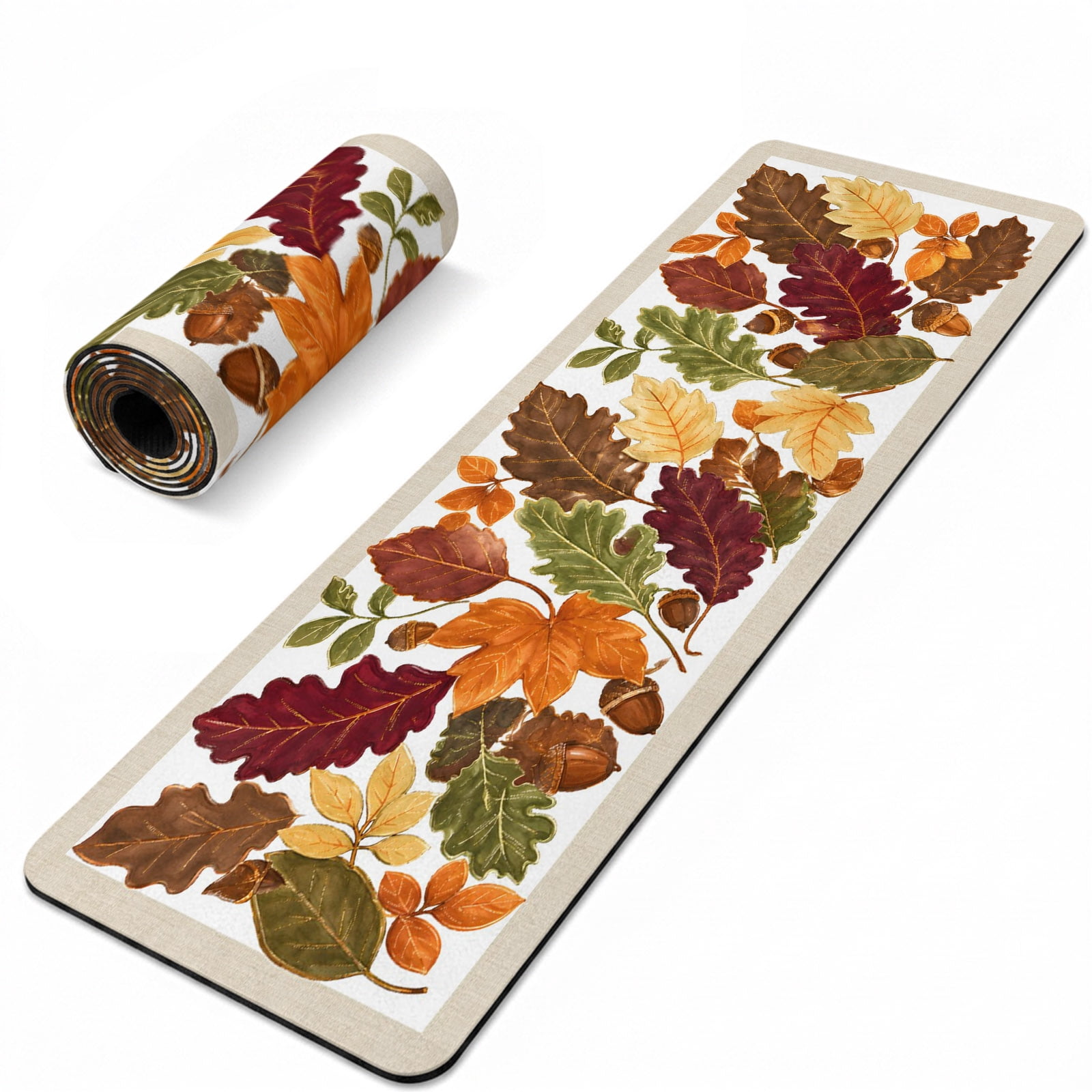 Potts Instulated Fall Leaf Heat Insulation Mats for Countertop Thanksgiving Brown Orange ...