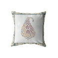 thumbnail image 1 of Fall Leaf Indoor/Outdoor Fabric Pillow in Orange and Red on White 18x18, 1 of 5