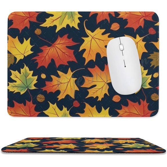 Fall Leaf Mouse Pad, Personalized Premium-Textured Custom Mouse Mat Design, Washable Mousepad, Non-Slip Rubber Base Computer Mouse Pads for Wireless Mouse 7.9"x9.4"